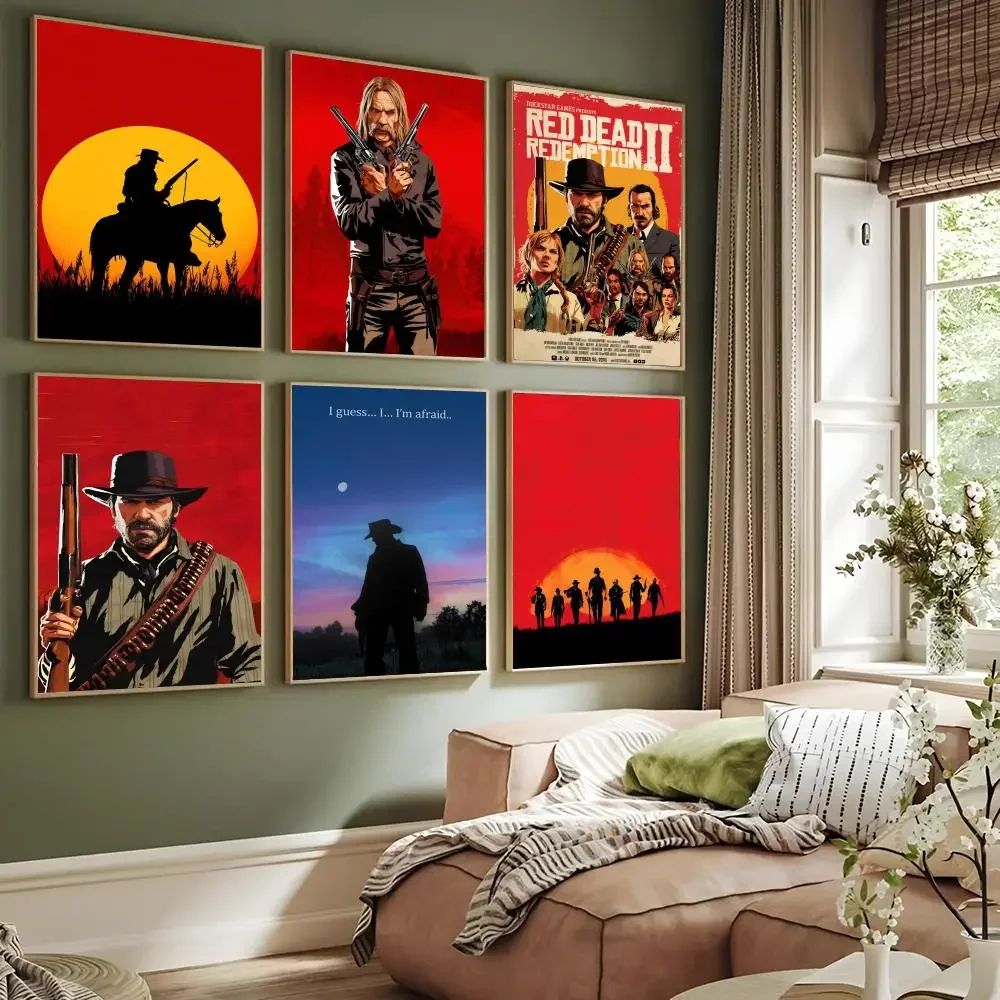 

R-Red Dead Redemption 2 Poster Paper Print Home Living Room Bedroom Entrance Bar Restaurant Cafe Art Painting Decoration