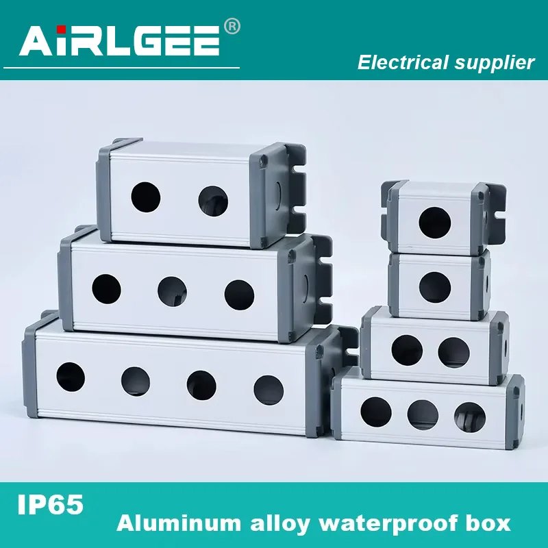 45x45mm Aluminium alloy Case Waterproof Dust-proof Metal Push Button Switch Junction Box Electrical Switches Connector Base