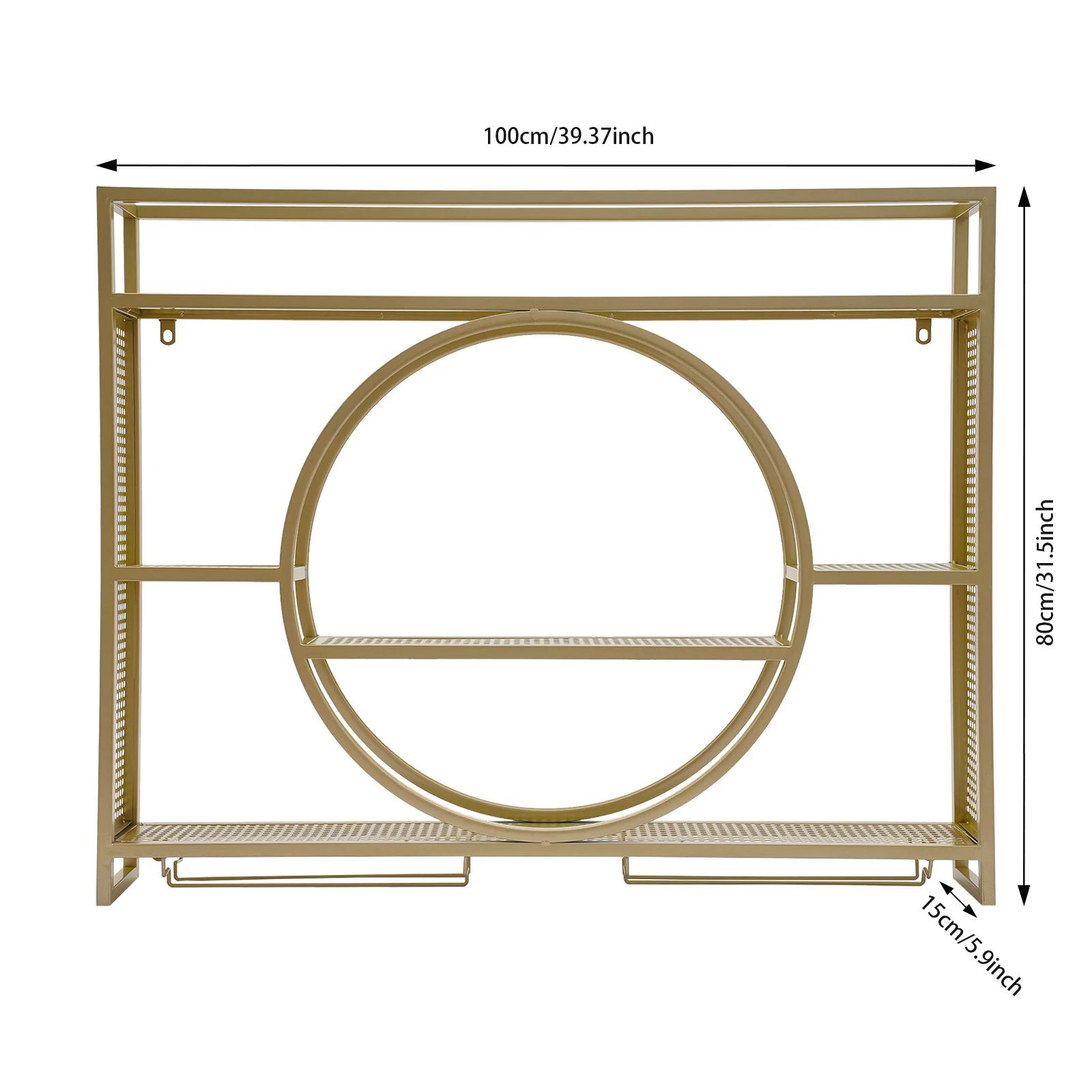 Wall Mounted Wine Rack, Wine Bottle Shelf, Hanging Metal Wine Rack Cabinet Load Capacity 50kg