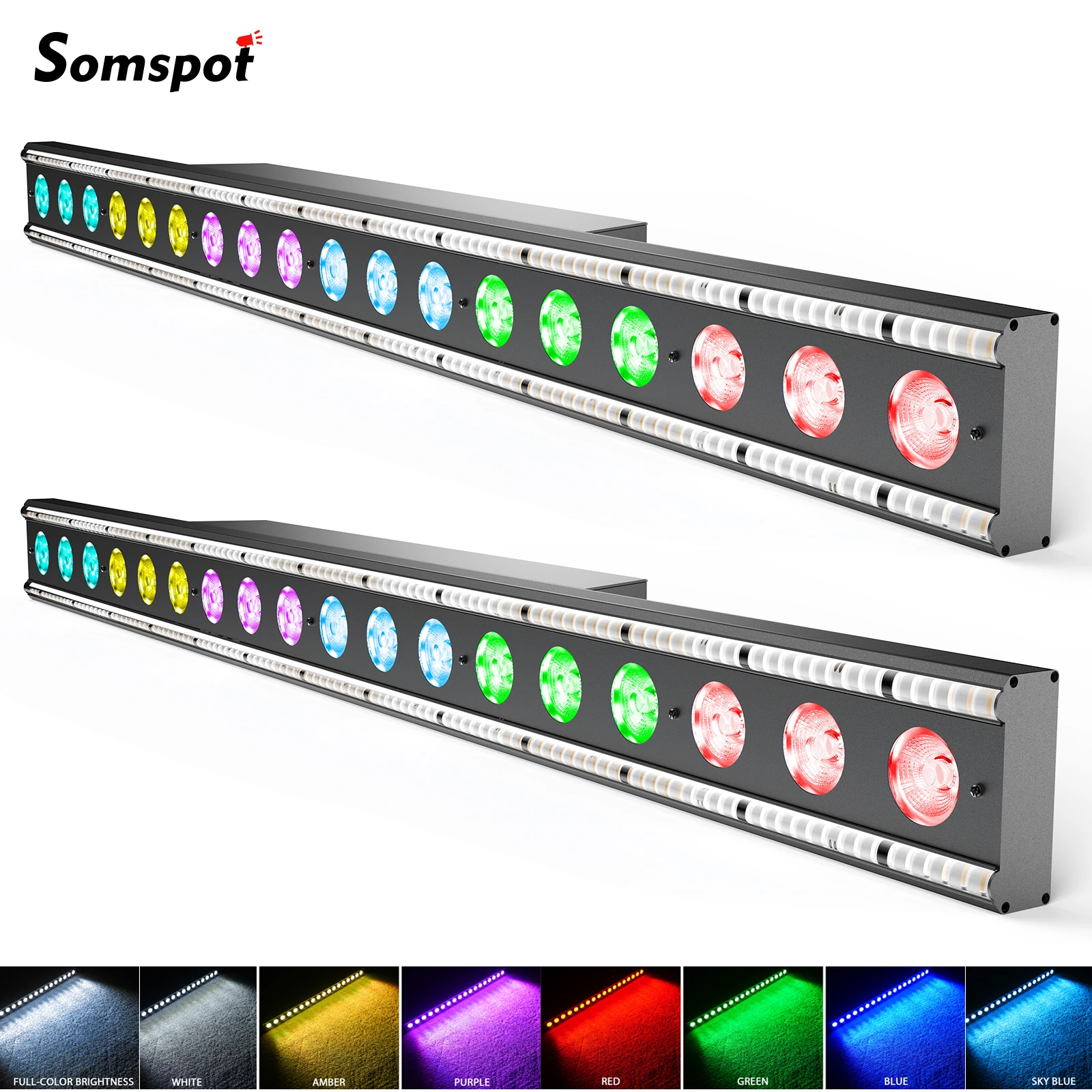 

Somspot 1/2PCS Wall Washer Light 120W RGBW LED Effect Lights Running Lights for Stage Party Concert Theater Live Show Bar Club