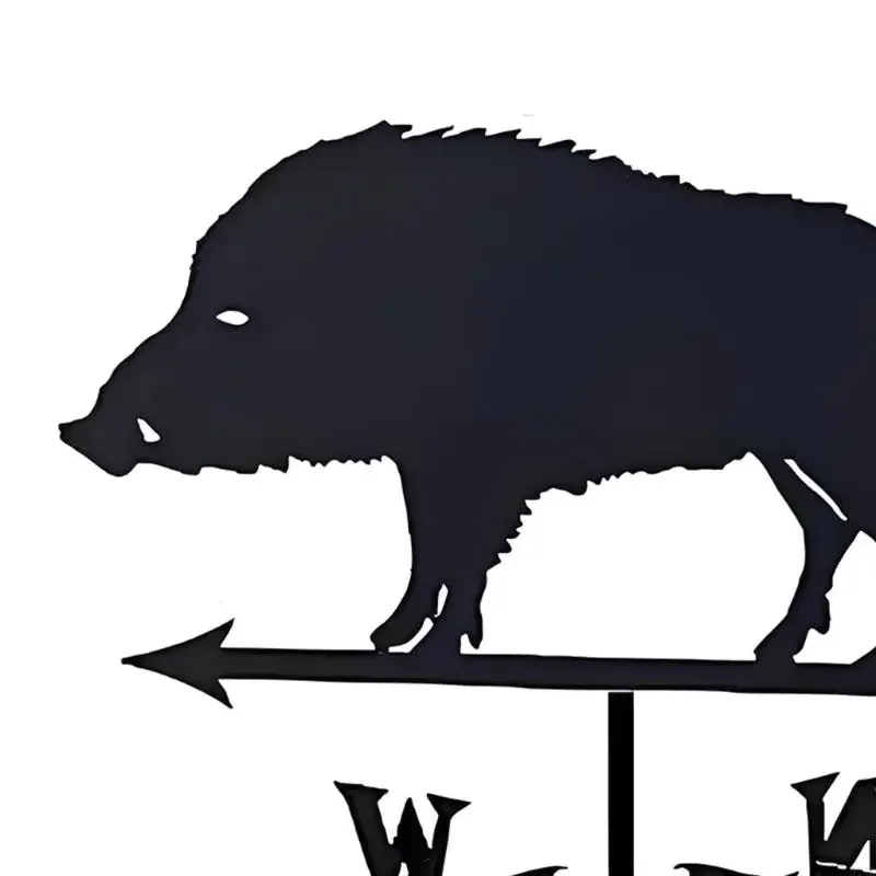 Stainless Steel Pig Weather Vane Weather Proof Directional Sign For Garden Yard Outdoor Decoration Easy Installation M4YD