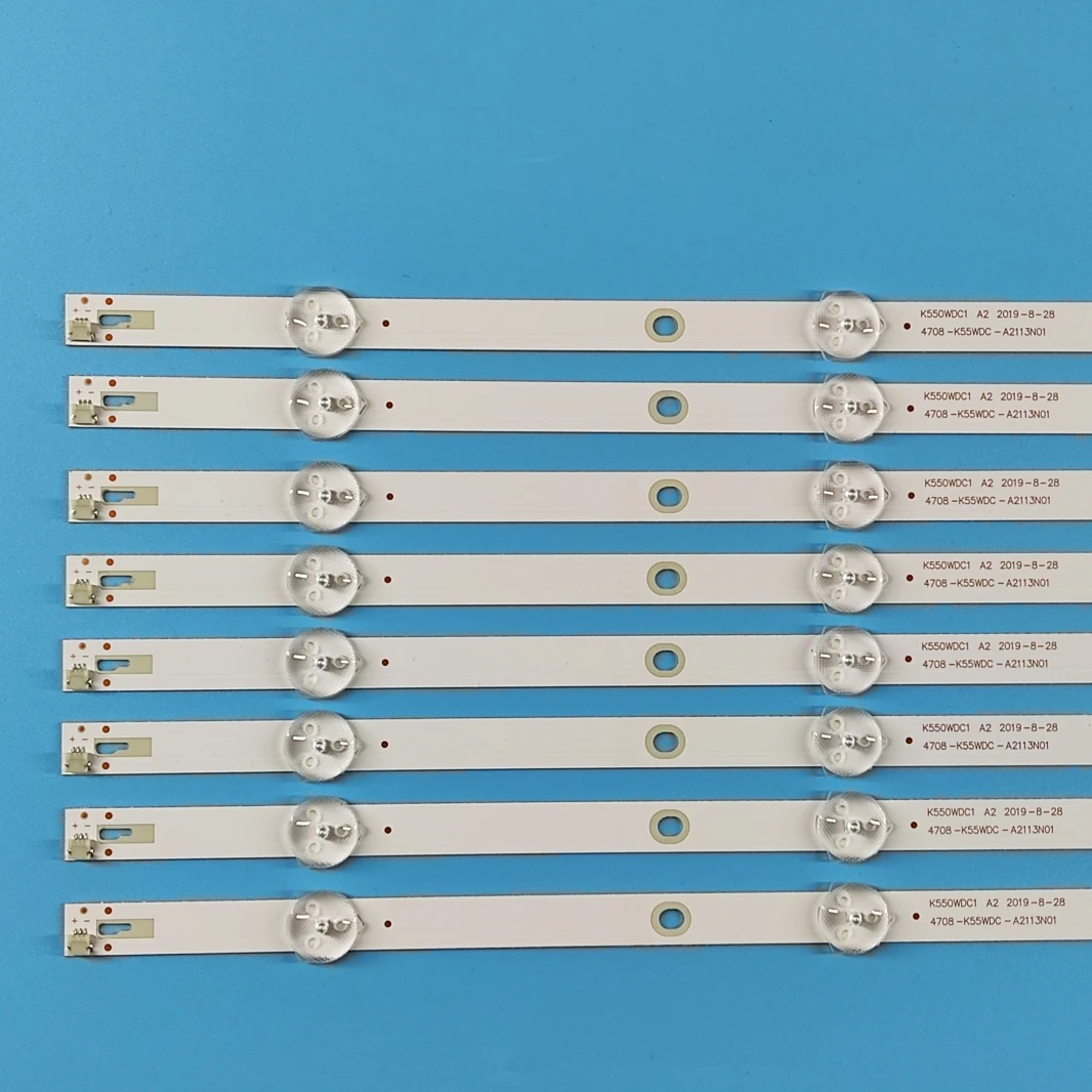 8-częściowa listwa świetlna LED do K550WDC1 A2 5 diod LED 4708-K55WDC-A2113N01 55U5855E 55PUF6022 55PUF6092 U55S870VKE STV-LC55LT0010F T55K05
