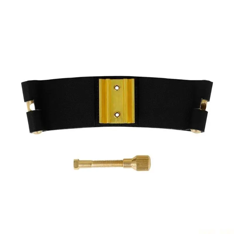U2JB Clarinet Ligature Mouthpiece Caps PU Leather Clarinet Ligature Fastener with Plastic Caps Clarinet Accessories