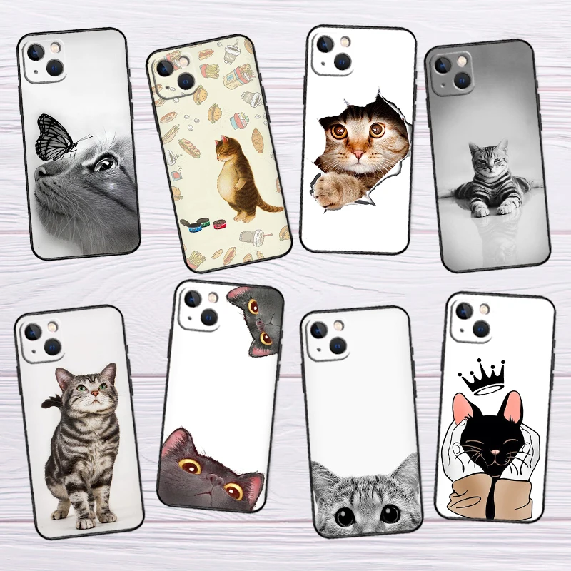 Amante de los gatos animales lindos dibujos animados para Oppo A18 A38 A58 A78 A98 A94 A74 A54 A15 A40 A60 A80 A16 A76 A96 A17 A57 A77 A5 Pro funda