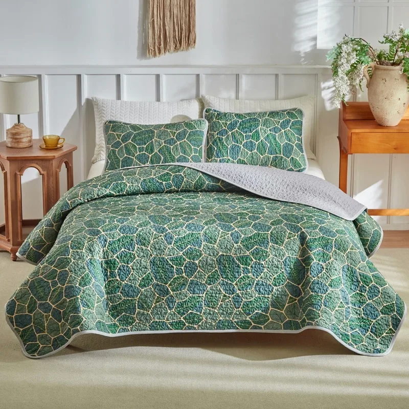 1 set of polyester bed cover 3-piece set digital printed sandwich cotton bed product three-piece set bed sheet pillowcase set