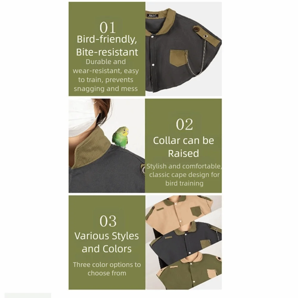 Creative Parrot Pad Shawl Thickened Solid Color Parrot Shoulder Protector Wear Resistant Anti-Bird Poops