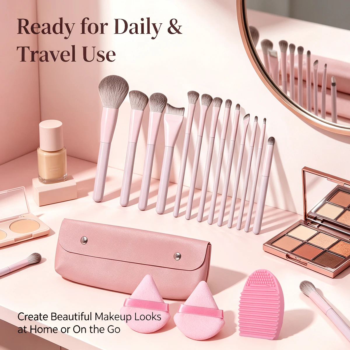 Professional makeup brush set - Soft and fluffy powder brush, contour brush, foundation brush, eyeshadow brush, makeup tool set