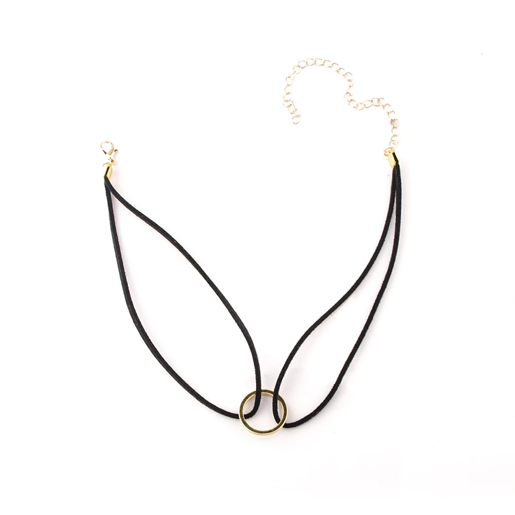 

3pcs Gothic Choker Necklaces Women Circle Pendant Collars Fashion Punk Ropes Adjustable Sexy Lock Charm Party Wedding Beach Gift