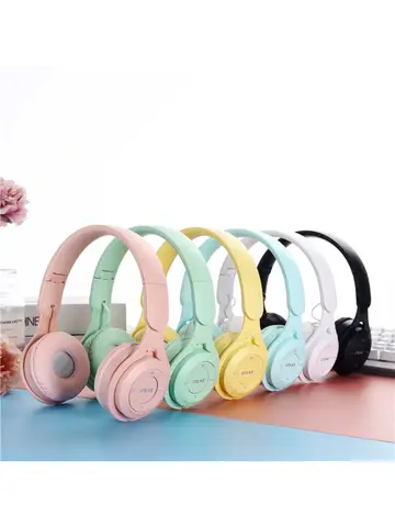 Y08 Wireless Bluetooth Headphone  Macaron Headphones Stereo Headband Gaming Headset with Mic Gamer Girl Gift for Mobile Tablet