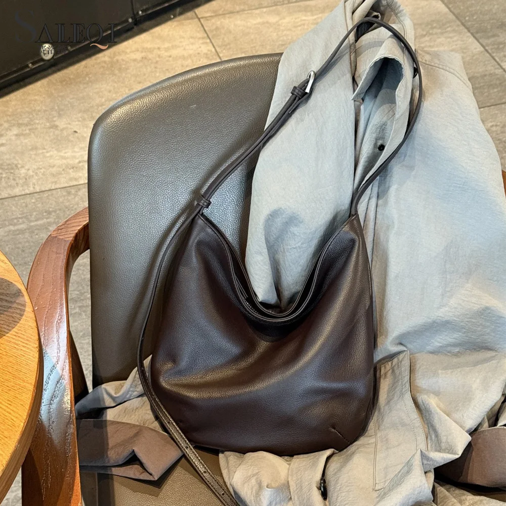 

Genuine Grade Cow Leather Women Shoulder Crossbody Bag Luxury Designer Brand Soft Cowhide Female Tote Underarm Bag for Woman New