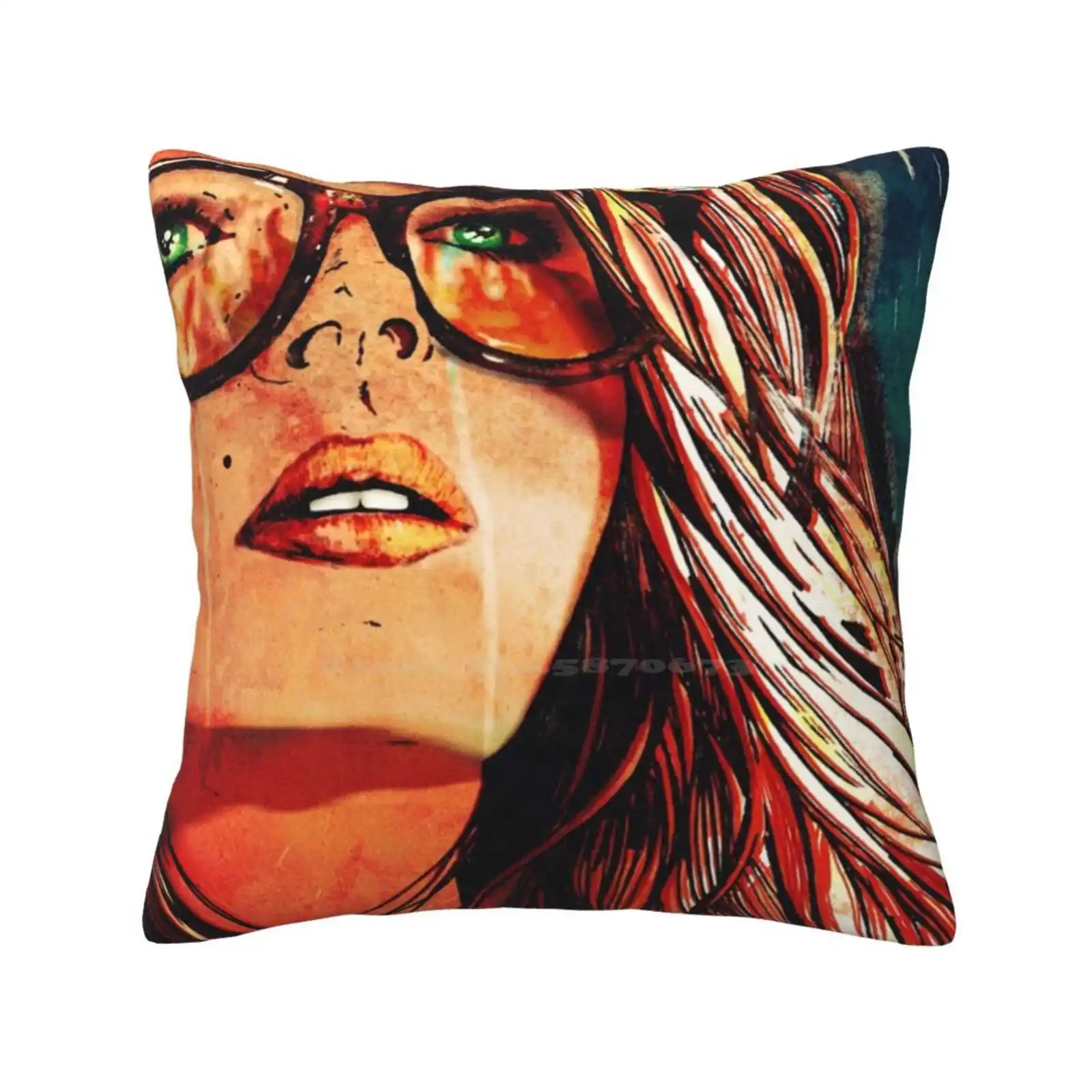 Raining Fire Bedroom Office Hug Pillowcase Glasses Rain Fire Red Girl Femme