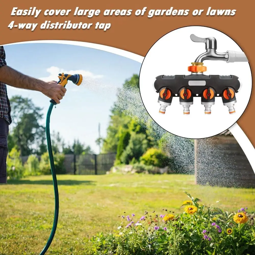 

4 независимых переключателя Разветвитель садового шланга Разветвитель Прочный материал 4-ходовой переключатель крана Разъем прочного клапана