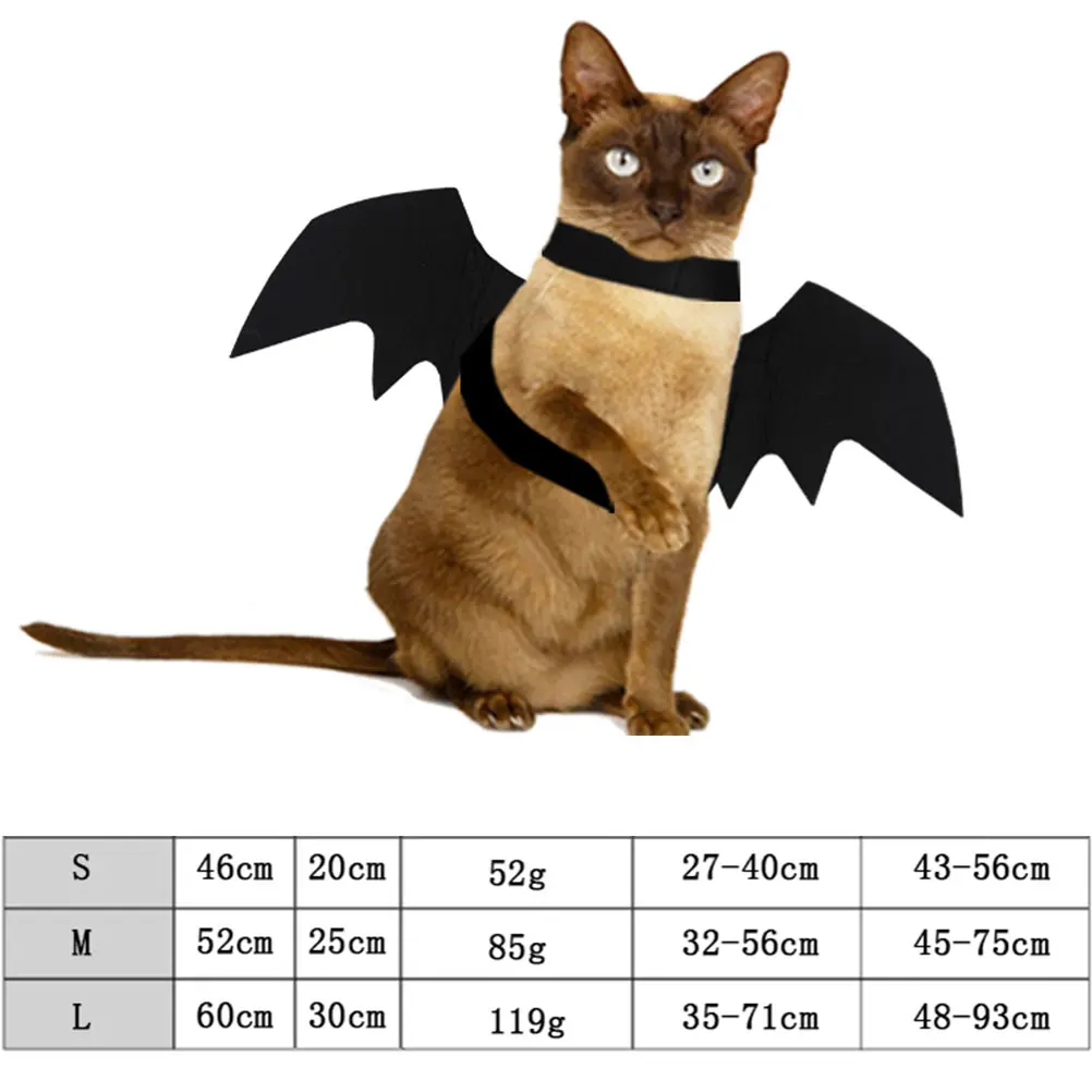 

1PC Dog Halloween Bat Wings Decor Funny Wing Props for Golden Retriever Small Large Dogs Adult Dogs Wearing (Size