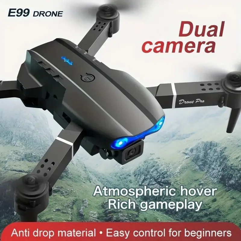 E99 remote-controlled drone with one click takeoff and landing, 360 ° flip, foldable wing trajectory flight