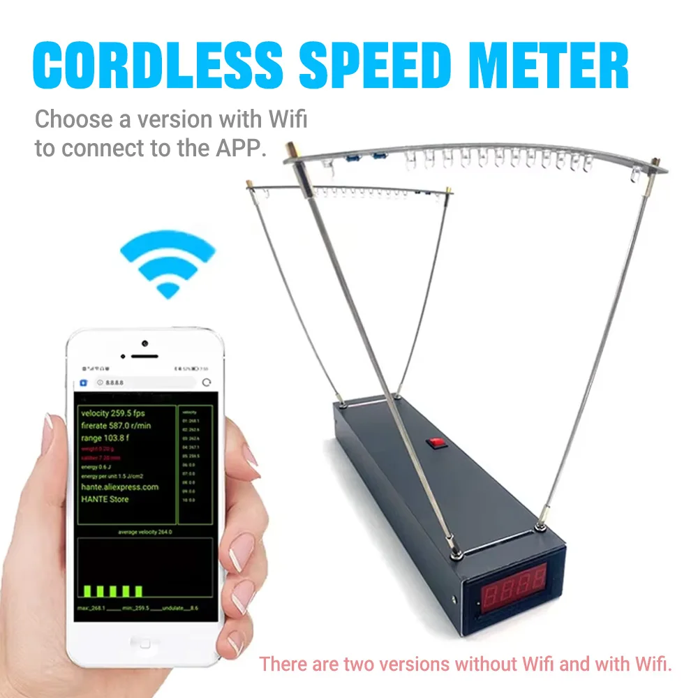 Cordless 30-9999 FPS Ballistic Chronograph Speed Meter, Portable Velocimetry Device for Slingshot Enthusiasts & Shooting Sports