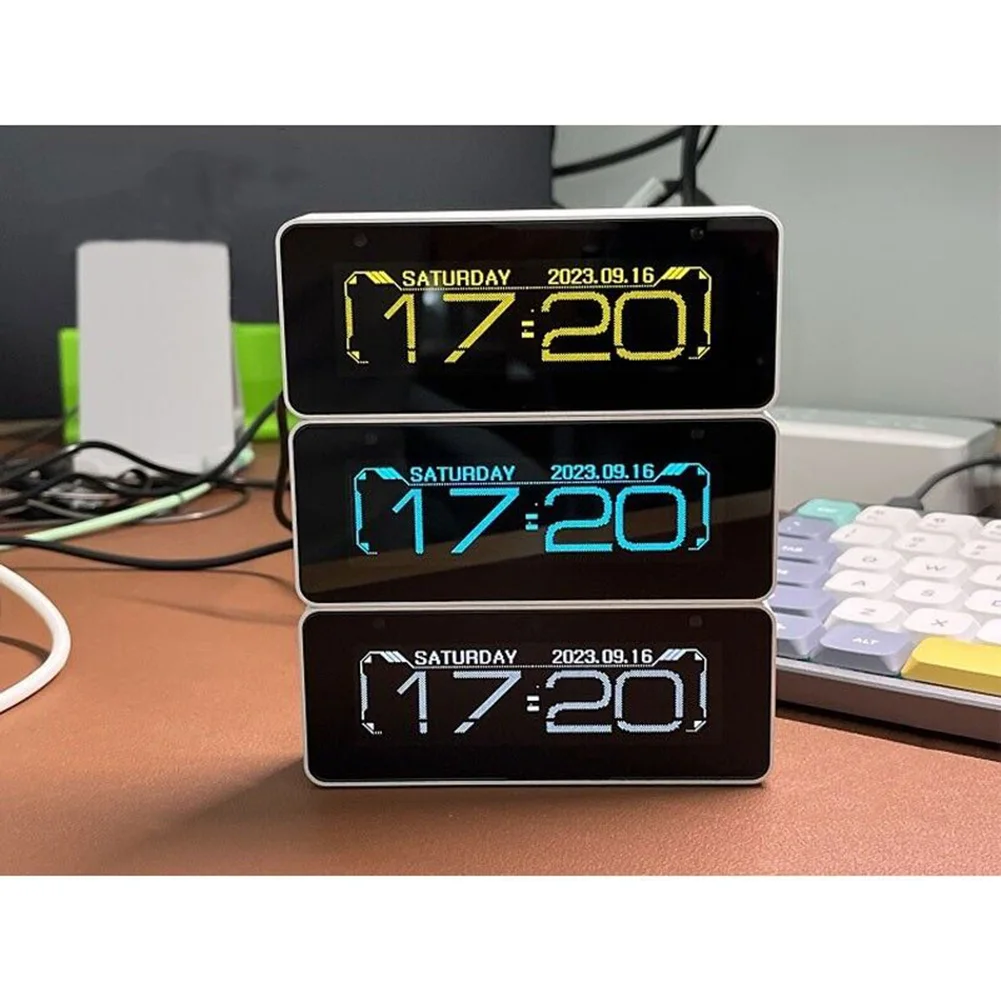 AK25664 V2.0 นาฬิกาสเปกตรัมเพลงนาฬิกา 3.5 มม.สัญญาณอลูมิเนียมอัลลอยด์เฟิร์มแวร์อัพเกรด Intuitive UI นาฬิกาตั้งโต๊ะ