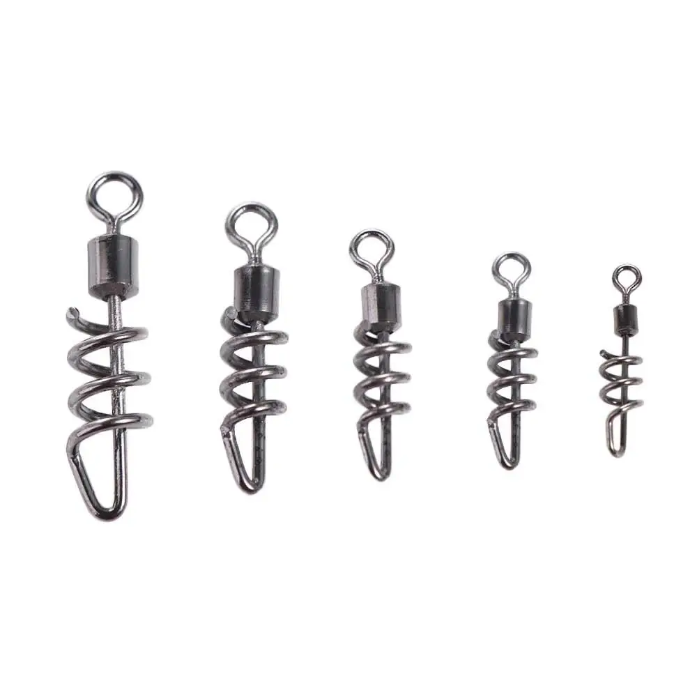 

20PCS 2#-10# Fishing Rolling Swivel Stainless Steel with Screwed Snap 8-Shape Connect Ring Durable Lightweight