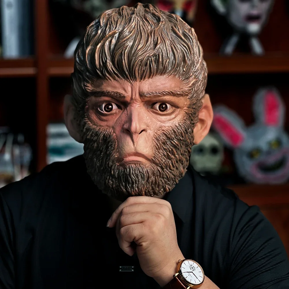 Realistic Animal Black Myth WuKong Mask Cosplay Latex Mask Halloween Carnival Party Costume Decoration Props Zoo Monkey Head