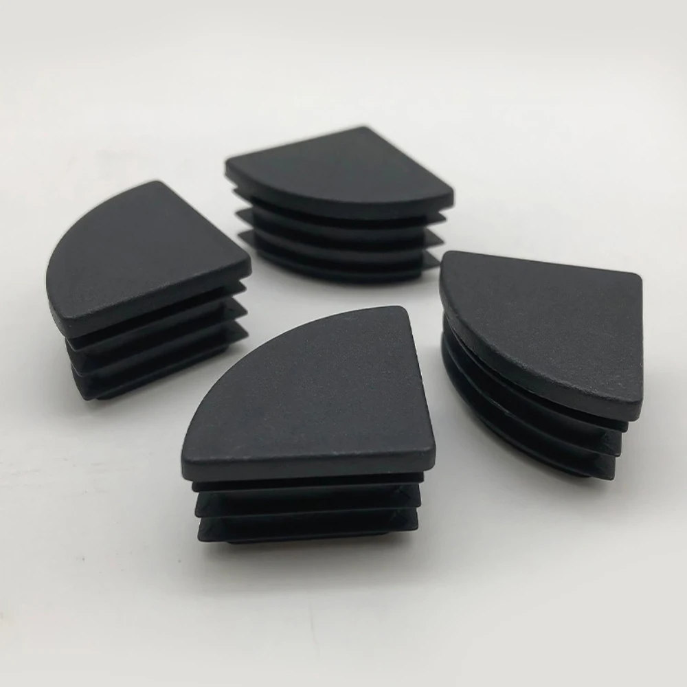 2-200Pcs 16-40mm PE Fan Shaped Triangle Tube Plugs Black Furniture Leg Caps Anti-Scratch Pipe End Cover for Office Desk Chair
