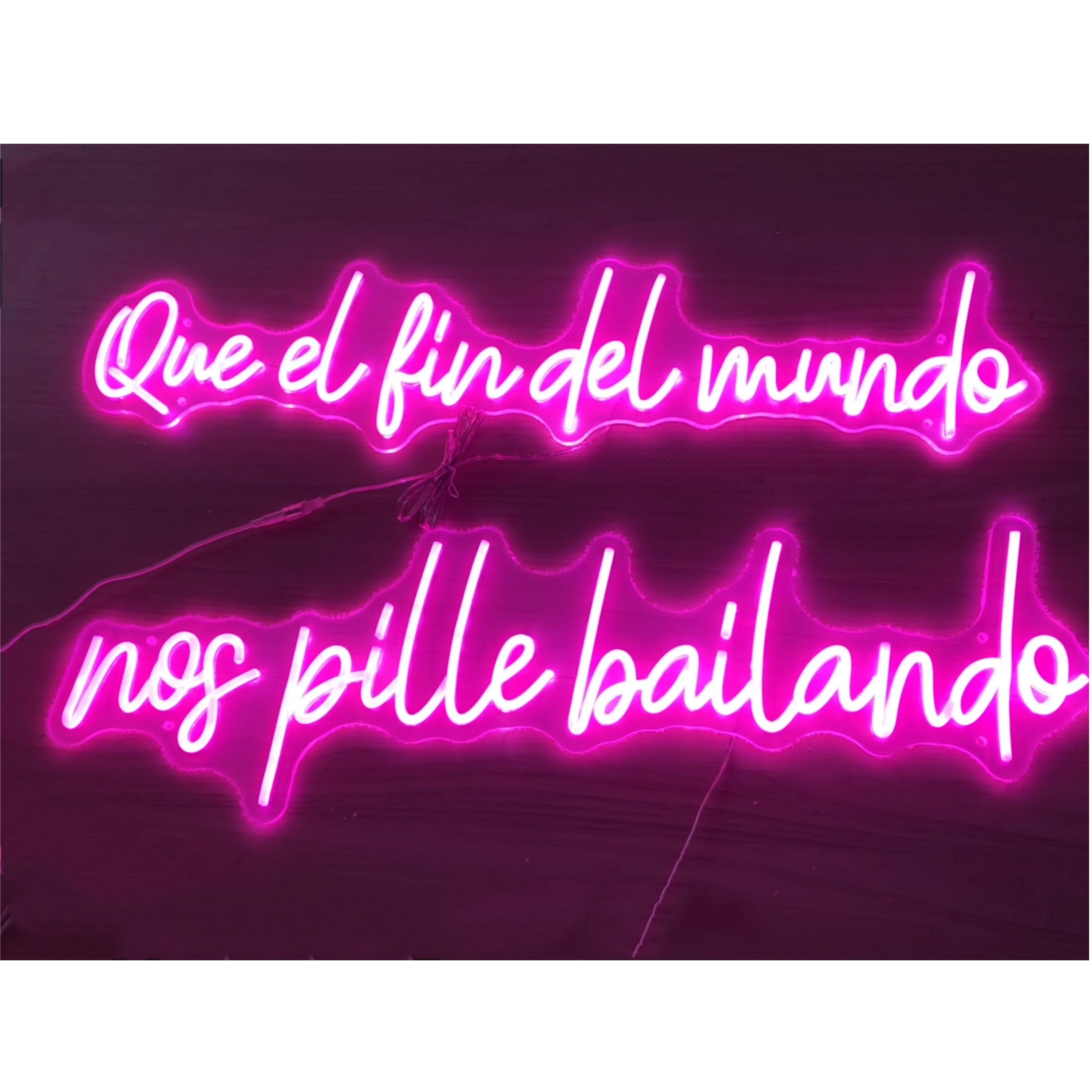 Que el fin del mundo,nos pille bailando Neon Sign Sign Light  Light Letters Custom Neon  LED Light Signs For Wedding Birthday