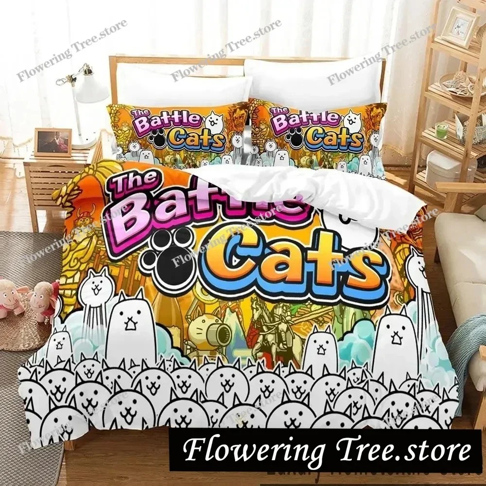 

Game The Battle Cats Unite Bedding Set Boys Girls Twin Queen King Size Duvet Cover Pillowcase Bed boys Adult Home Textileextile0
