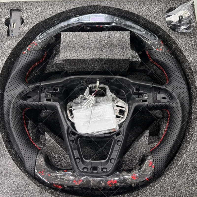 Forged Carbon Steering Wheel For Seat Leon Cupra FR MK3 5F 2013-2020 Perforated Leather Steering Wheel Modification Accessories