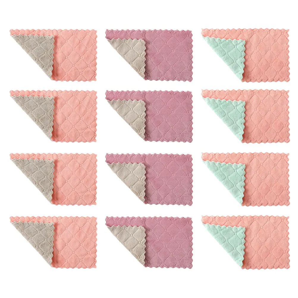 

20 Pcs Water-absorbing Rag Kitchen Dish Rags Cleaning Cloth Wiping Bowl Fiber Reusable Scrub Pad Travel
