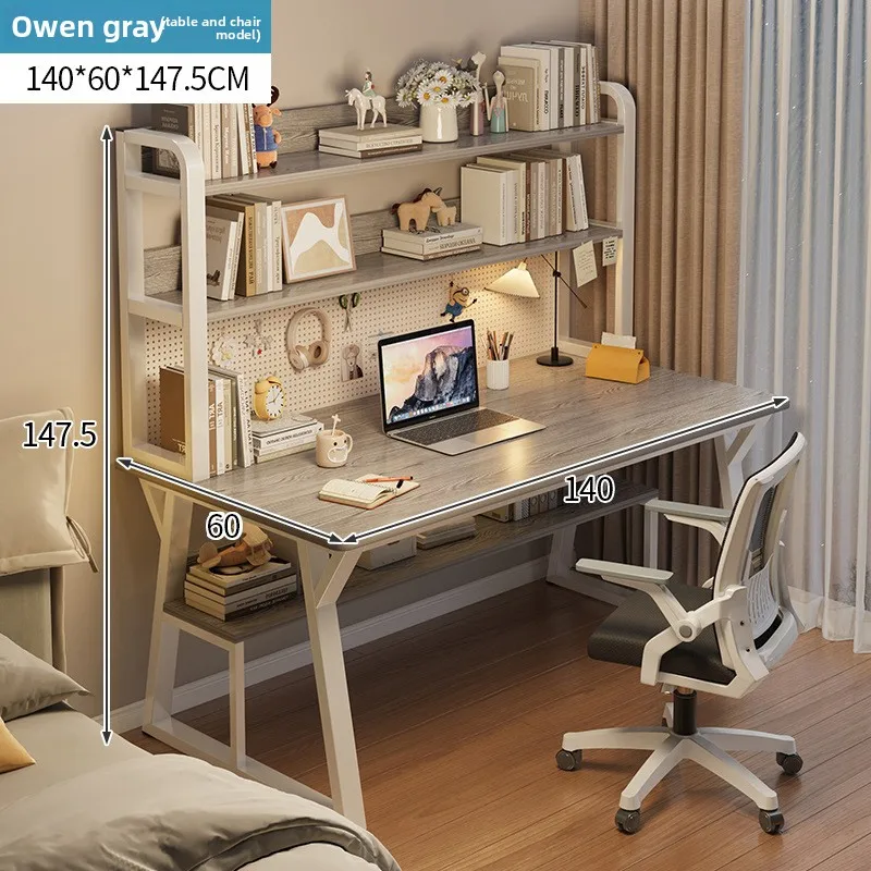 Bureau d'ordinateur durable avec étagère intégrée, bureau d'écriture pour la maison, petit bureau si
