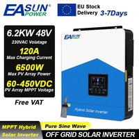 Easun Power Hybrid Off Grid 6.2kw 4.2kw 3.2kw 2.2kW 12v 24V 48V MPPT Pure Sine Wave 80A 110a 230V 50/60Hz Solar Inverter Charger