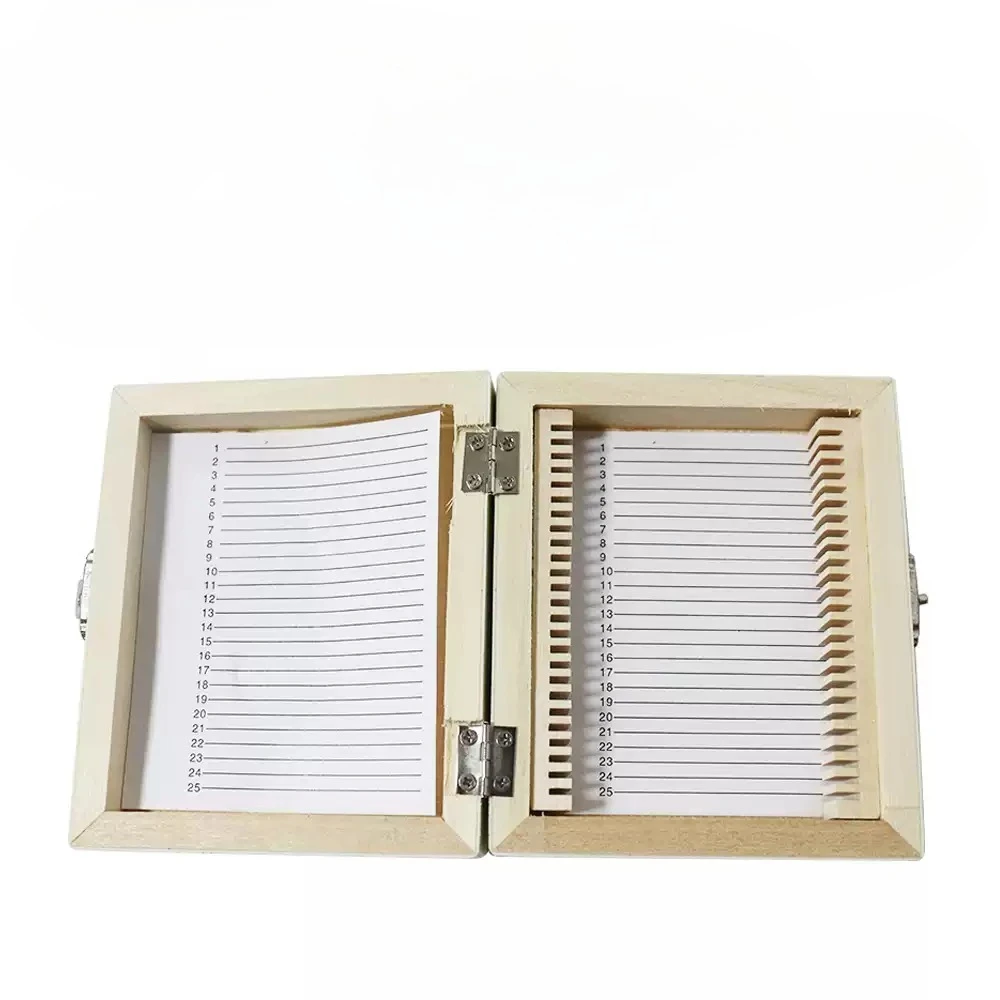 25/50/100 PCS Wooden Slide Box with Locking Mechanism Microscope Slide Box, Biological Pathology Section Slot Storage Box