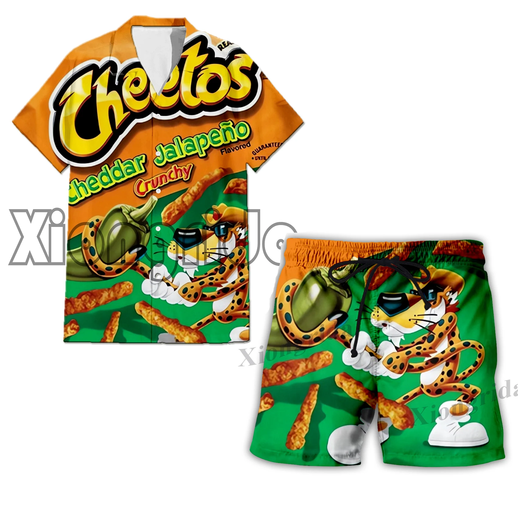 Novelty Cheetos Food Puffs Clothes Set 3D Printed Sweatpants Pants Shorts Hoodies Shirts T shirts Sweatshirts Men Tracksuits New