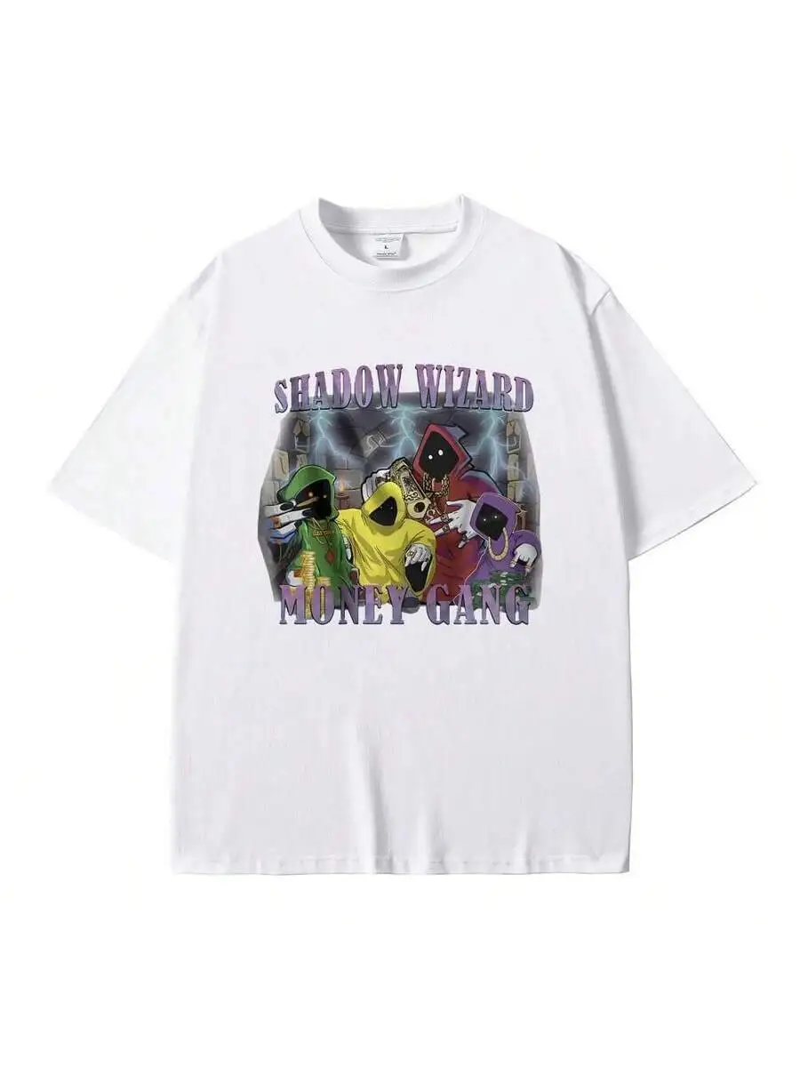COOL SUMMER Shadow Wizard Money Gang Funny Meme Print T Shirts Men Women Pure T-Shirt Unisex Fashion Oversized 100% Cotton