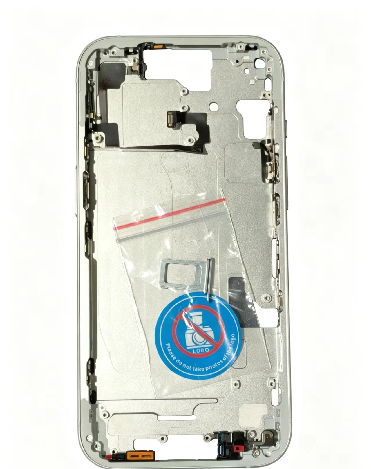 Compatible with iPhone 15 Middle Frame Pre-installed Power Flex Cable Camera Button Without Pop-up Alert