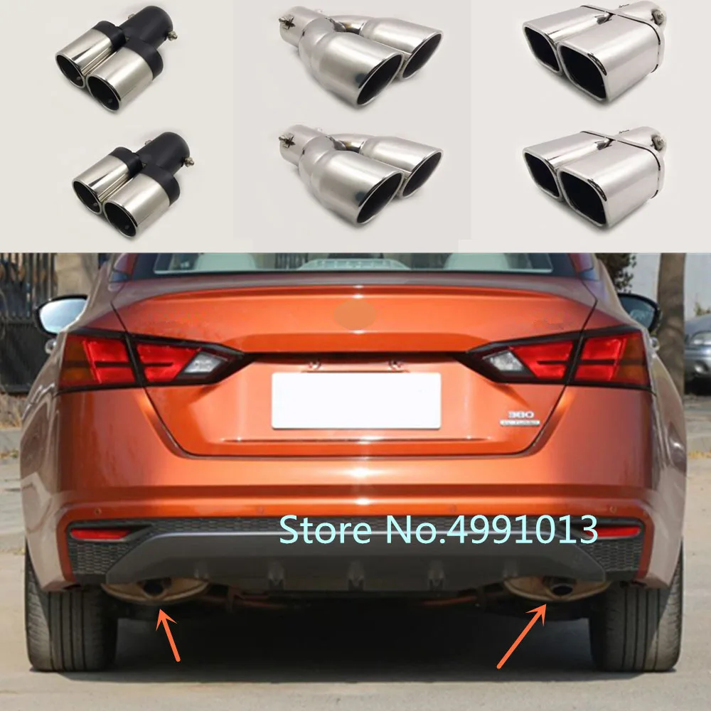 

For Nissan Teana Altima 2019 2020 Car Body Styling Cover Stainless Steel Muffler Pipe Outlet Dedicate Exhaust Tip Tail 2pcs