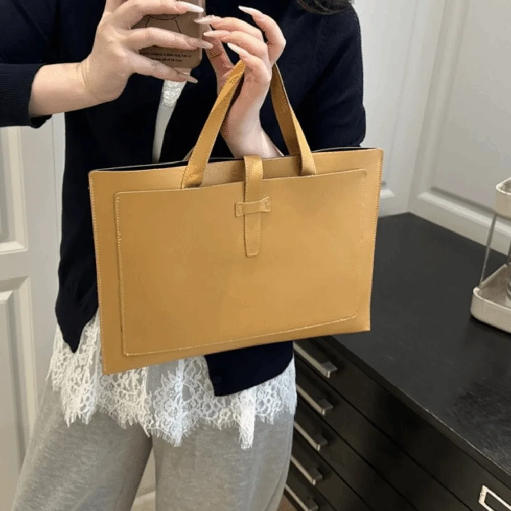 جديد بلون ملف حمل حقيبة مكتب بولي Leather حقيبة جلدية الأعمال حقيبة كمبيوتر محمول عادية الرجال النساء