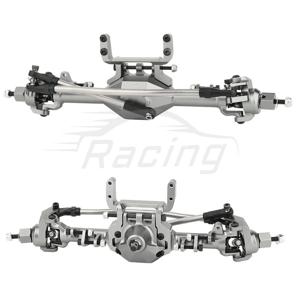 SCX10 II CNC Aluminiowa przednia tylna prosta kompletna oś do 1/10 Axial SCX10 II 90046 90047 RC Crawler Car Upgrade Parts