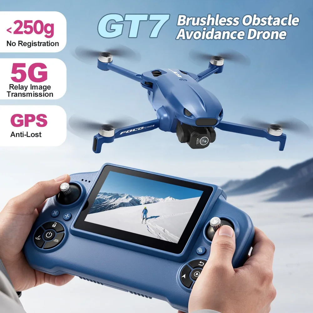 Original GT7 Foldable GPS Drone Range 5G Signal Repeater Brushless Motor Screen Remote 8K HD FPV Aerial Photography Quadcopter