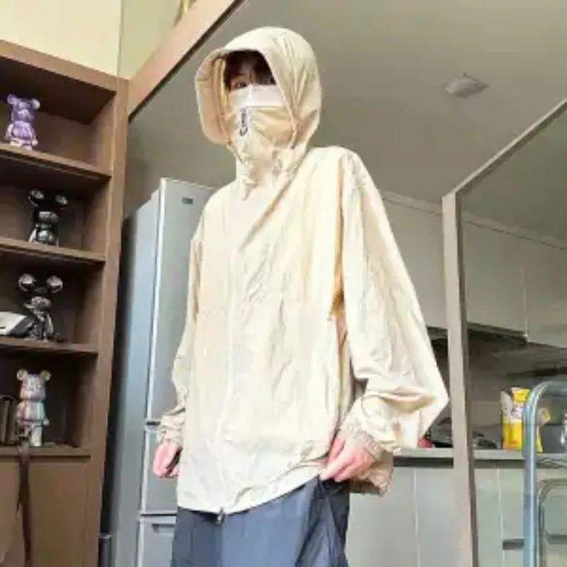 ユニセックスアイスシルクサンジャケット男性女性夏防水-uv-軽量屋外釣りスキンコート