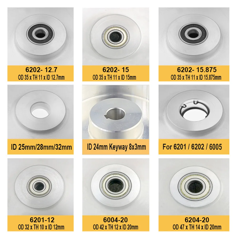 250x75mm Grooved Rubber Contact Wheel Dynamically Balanced 10