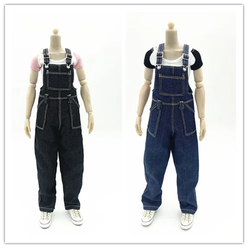 

1/6 Scale Female Fashion Jeans Bib Cargo Pants Model for 12''Figures Bodies DIY Accessories