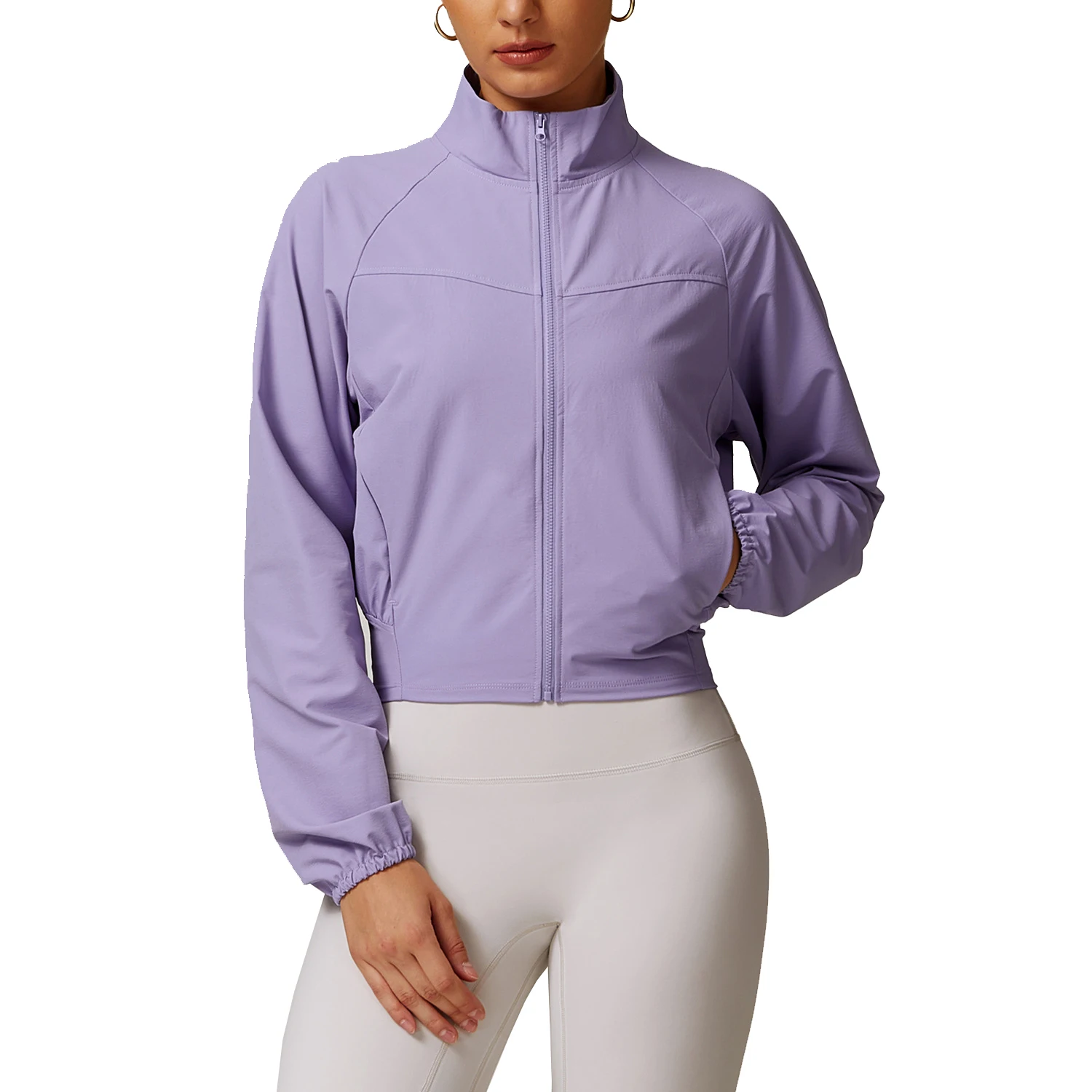 Chaqueta deportiva de manga larga con bolsillo para mujer, camisa con cremallera para Fitness, ropa deportiva para gimnasio, abrigos para correr, ropa de entrenamiento