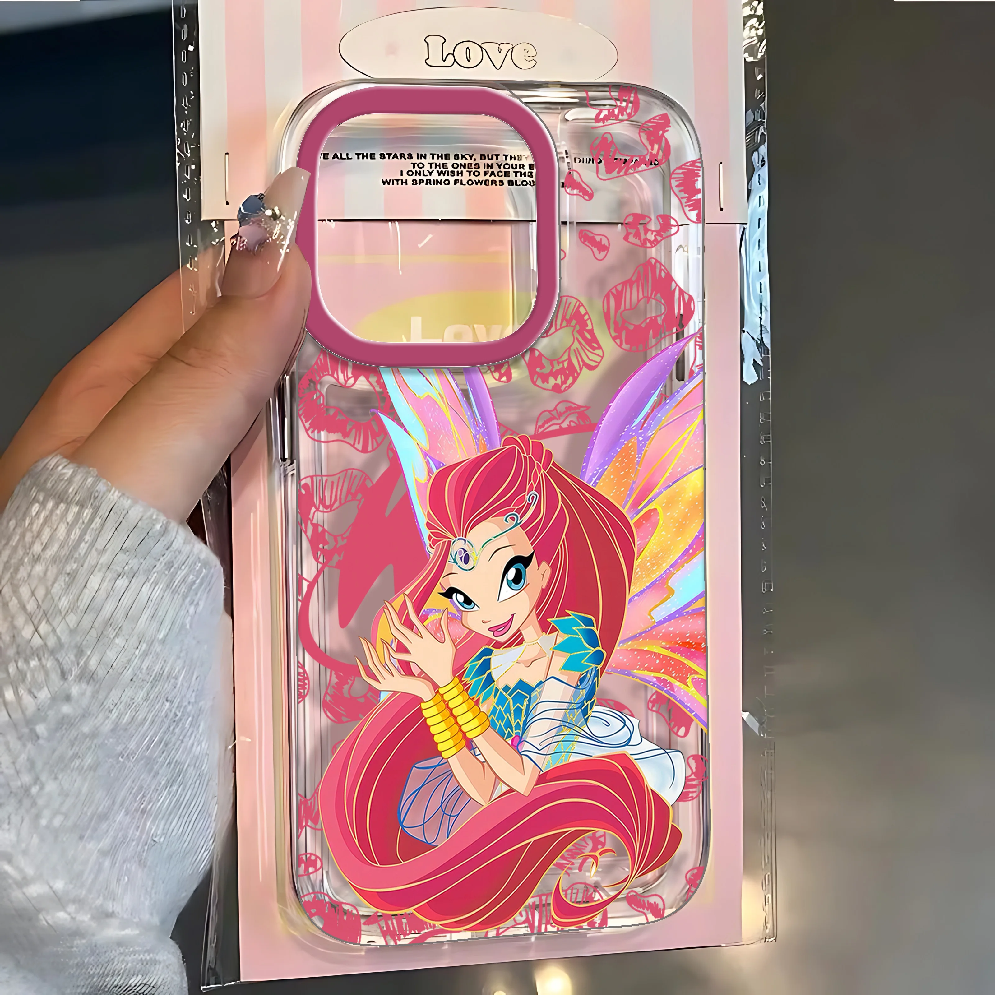 حافظة هاتف ساخنة للفتيات W-Winx Clubs iPhone 17 16 16e 15 14 13 12 11 Mini Pro Max X XR XSMax 7 8 Air Plus غطاء خلفي شفاف