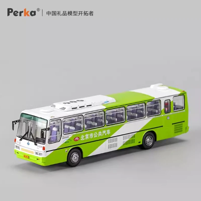Perka 1:64 مقياس طريق النقل 916 حافلة سبيكة محاكاة نموذج سيارة مجموعة ثابتة زينت عطلة لعبة هدية تذكارية