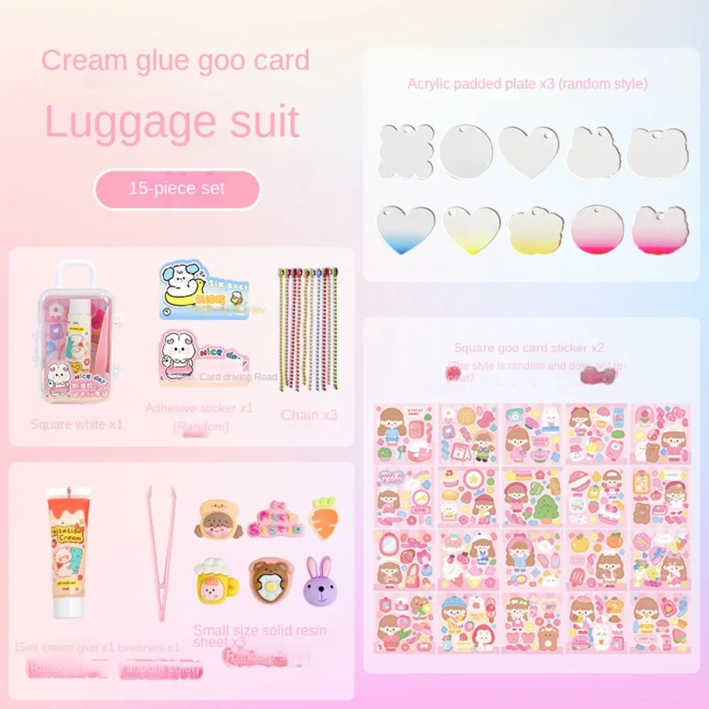 Boîte cadeau de colle à la crème faite à la main, autocollants de carte de dessin animé Goo, autocollants décoratifs de valise, cadeau de colle à la crème parfumée Kawaii, Guka, 1 ensemble