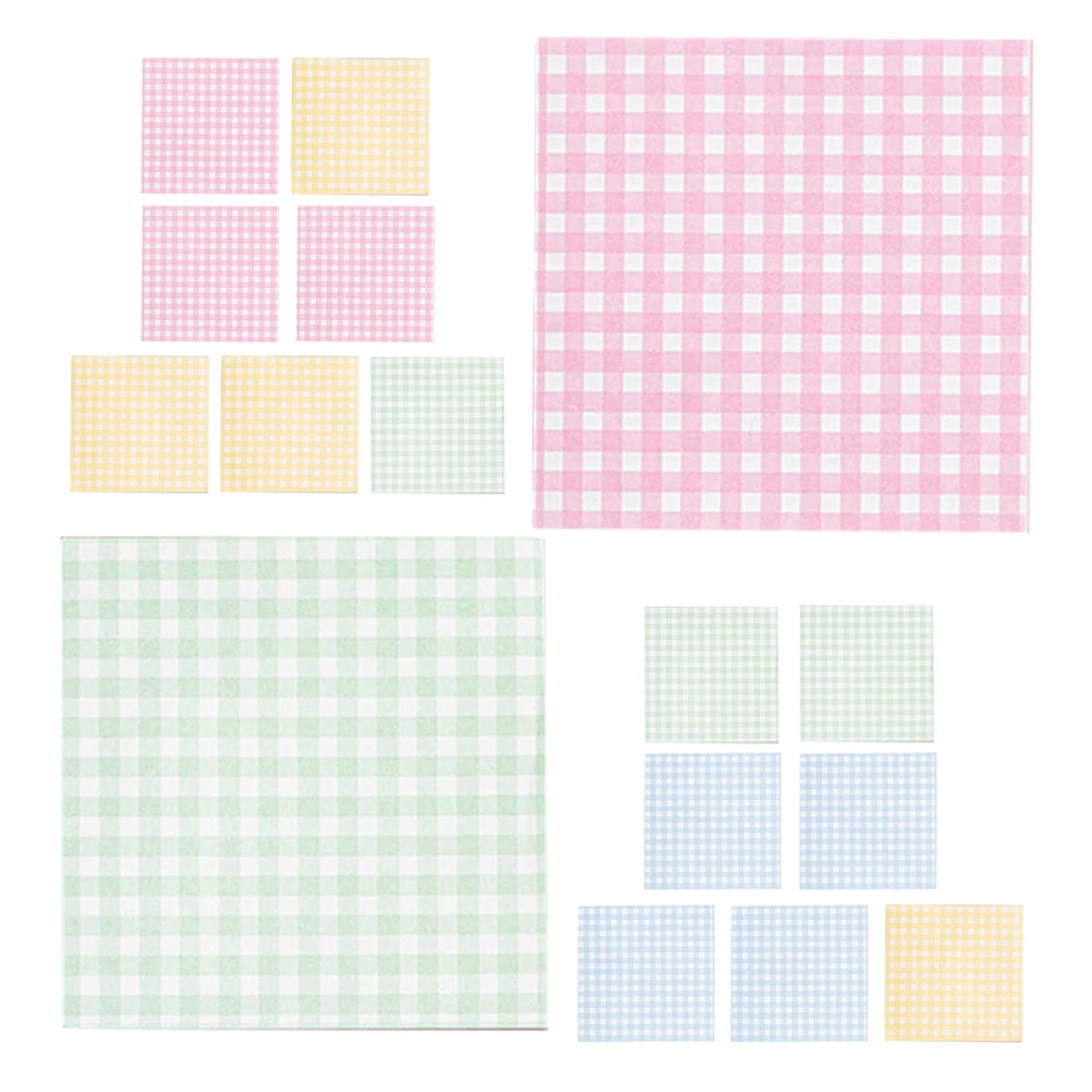 

16 Books Sticky Memo Pads Grid Design Reusable Adhesive Notepads for Home Office School Use Memo Pad Note Paper