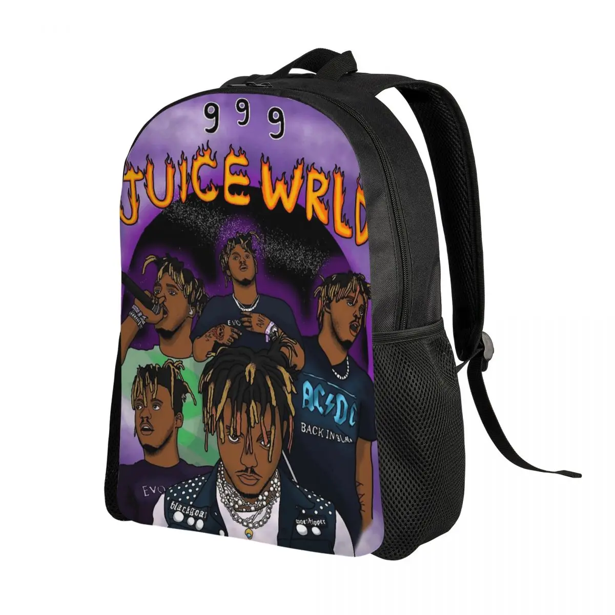 Juice Music Wrld The Party Never Ends Backpack Daypack Large Capacity Children BookBag School Bag Shoulder Bags for Men Women