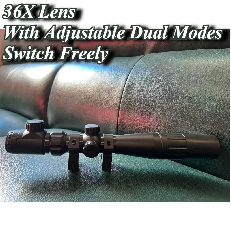 

Двойной кронштейн для прицела с 36-кратным зумом, удлиненный объектив, реальное изображение, пистолет для стрельбы мягкими пулями, детская игрушка, декоративные аксессуары