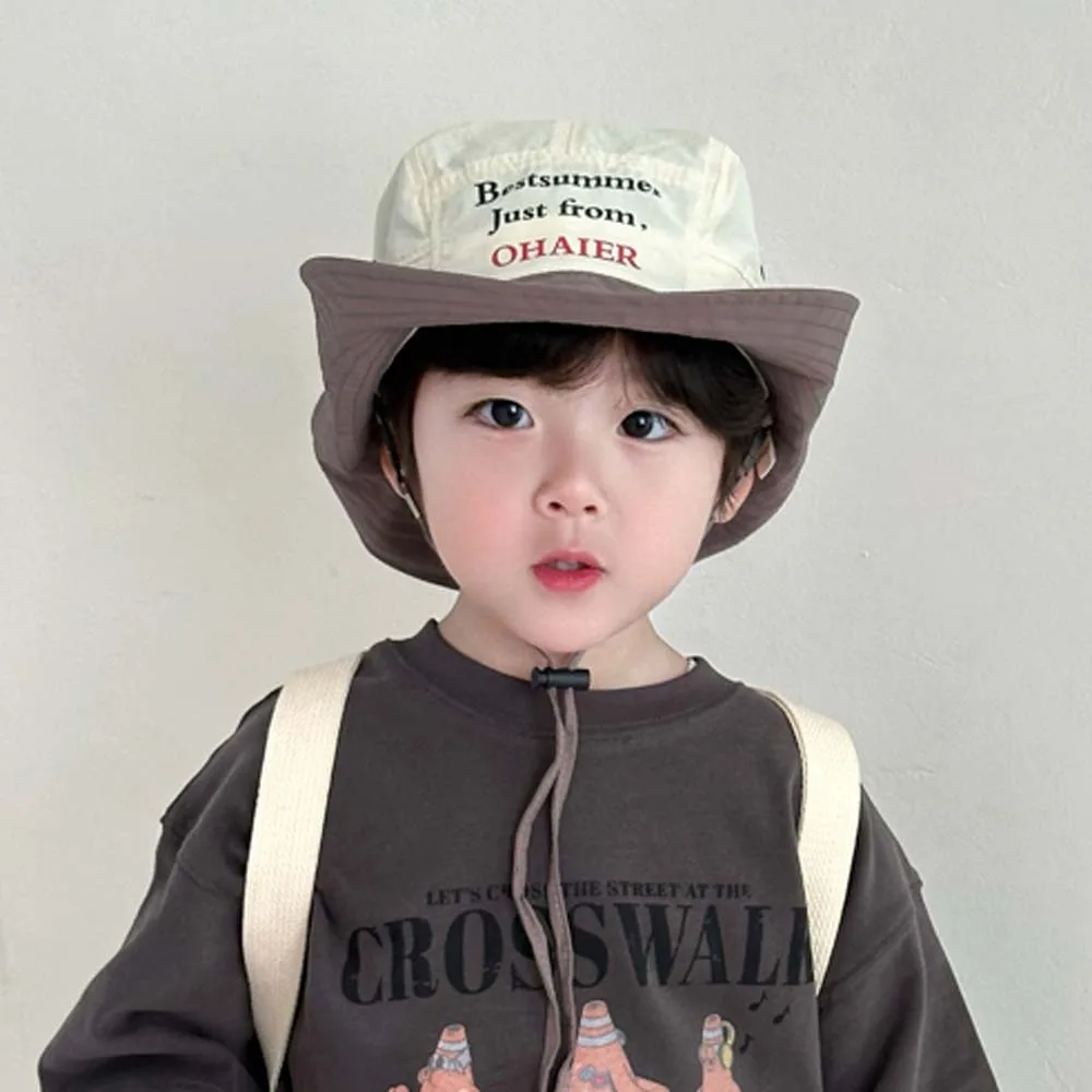 

Korean Style Candy Color Bucket Cap Comfortable Breathable Summer Kid Sun Hat Letter Embroidery Anti-UV Quick-dry Fisherman Hat