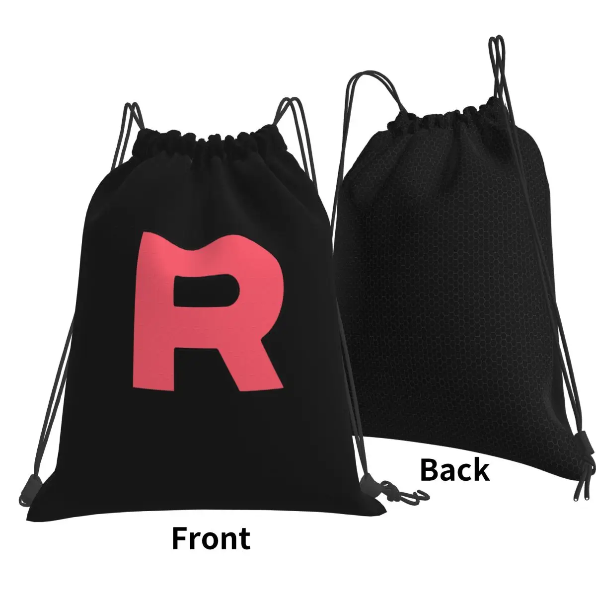 Letter R Team Rocket Logo Backpacks Fashion Drawstring Bags Shoes Bag Book Bags for Man Woman Students
