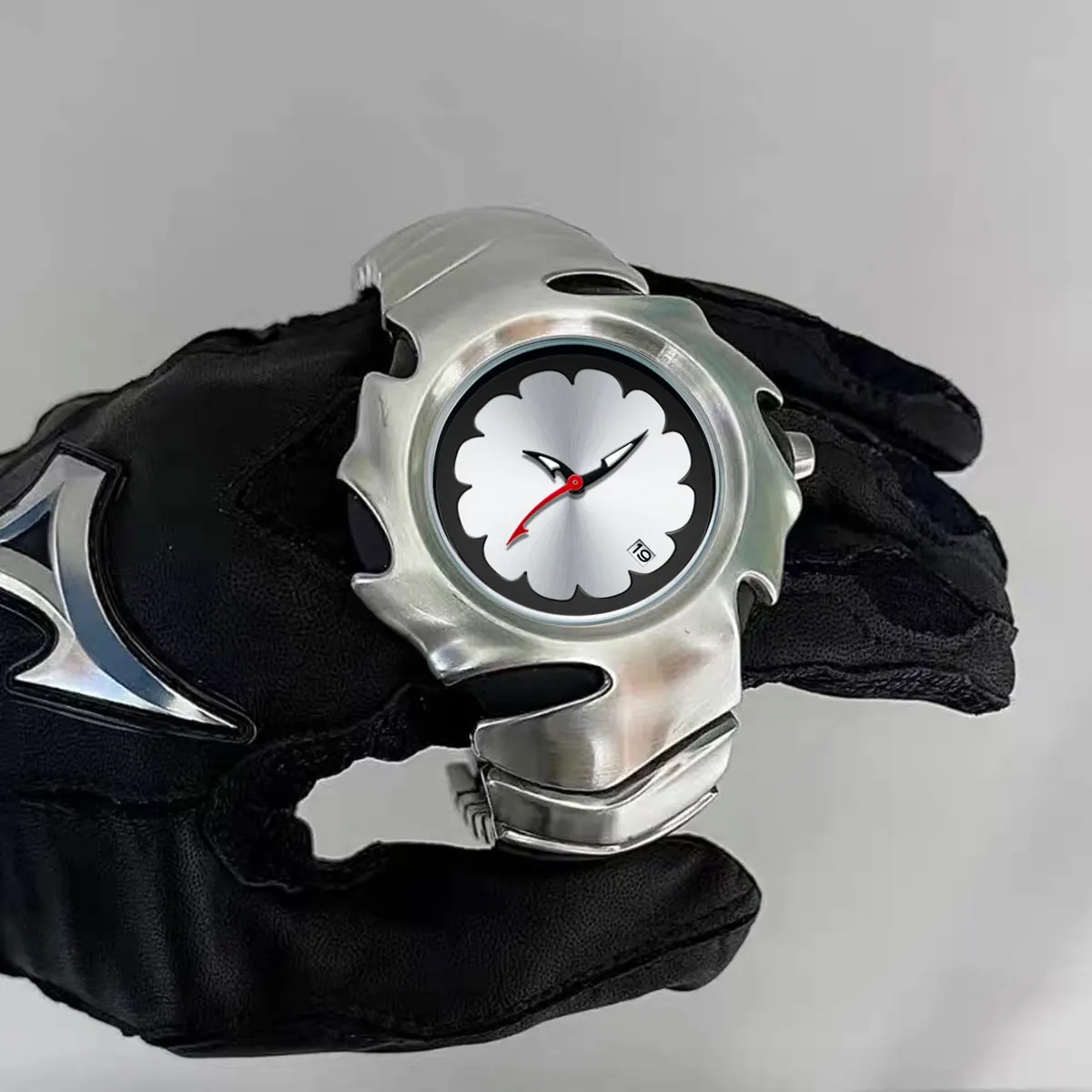 Y2K jam tangan Stainless Steel pria, gaun Quartz Analog merek terkenal mewah biru hitam modis bentuk pisau unik